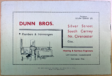DW Dunn early business card
